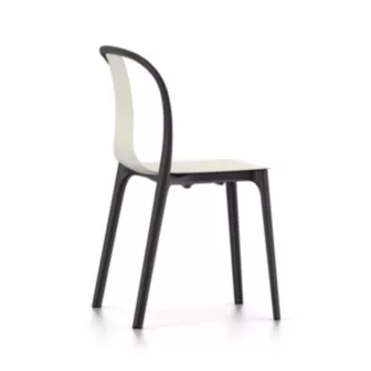 Belleville Chair Plastic - Cream skall / Sort understell